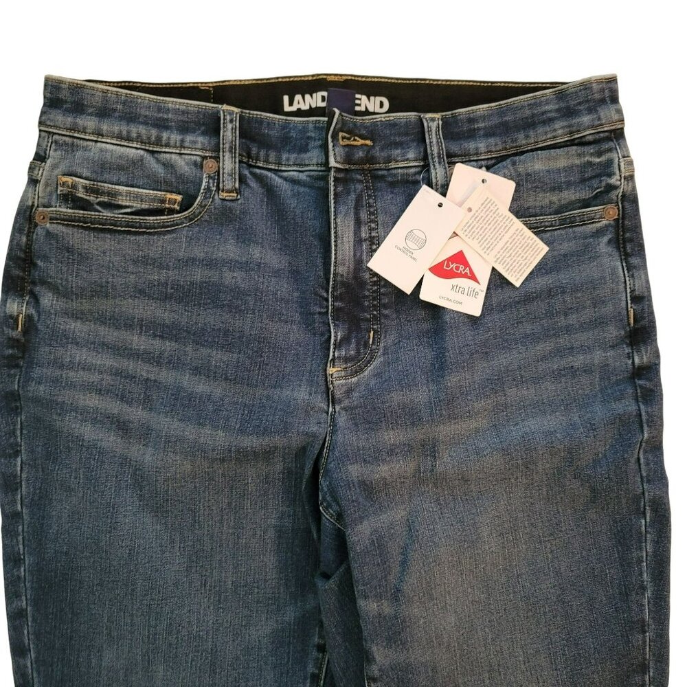 Lands End Womans Jeans Richland Wash Hidden Control Panel Size 10P DH107